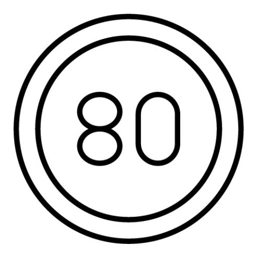80 Speed Limit Icon