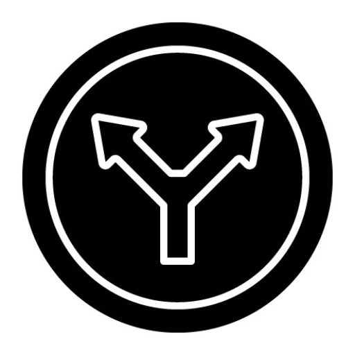 Y Intersection Glyph Icon
