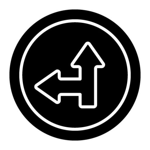 Side Road Left Glyph Icon