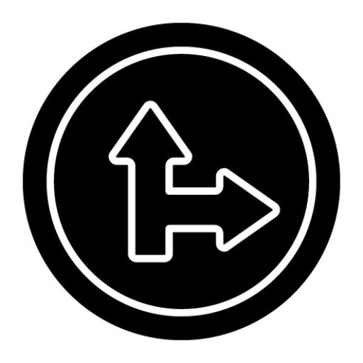 Side Road Right Glyph Icon