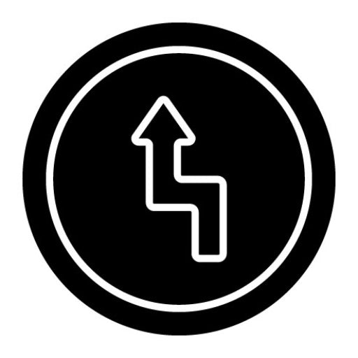 Zig Zag Road Glyph Icon