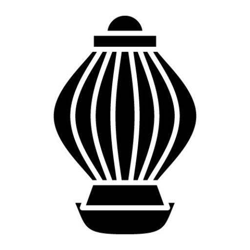 Red Paper Lantern Glyph Icon