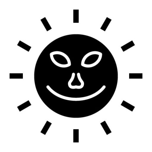 Sun with Face Glyph Icon