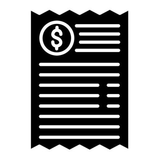 Receipt Glyph Icon