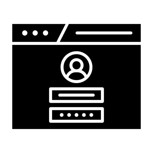 Browser Login Glyph Icon