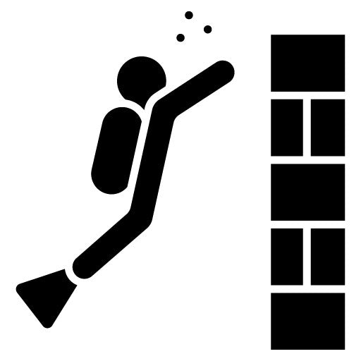 Wall Diving Glyph Icon