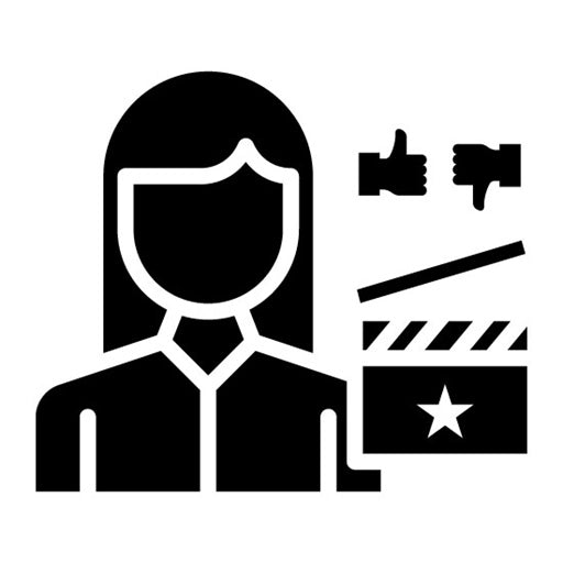 Film Critic Female Glyph Icon
