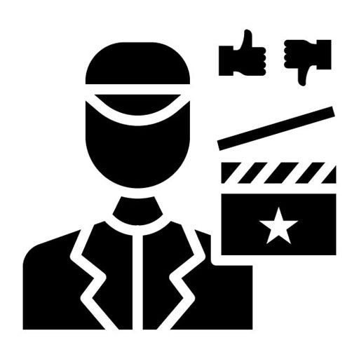 Film Critic Male Glyph Icon