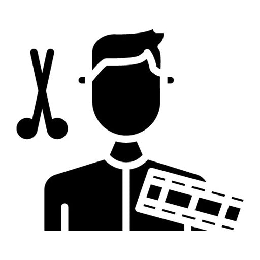 Film Editor Male Glyph Icon