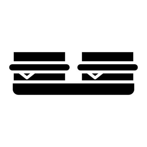 Sandwich Tray Glyph Icon