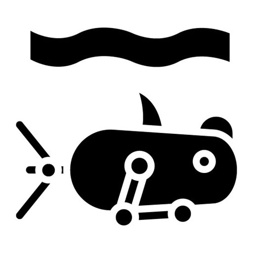 Autonomous Underwater Vehicle Glyph Icon