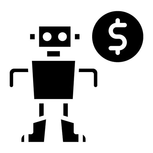 Robot Cost Glyph Icon