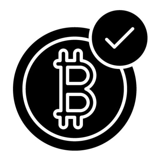Cryptocurrency Accepted Glyph Icon