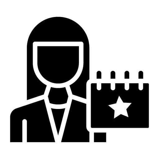 Event Planner Female Glyph Icon