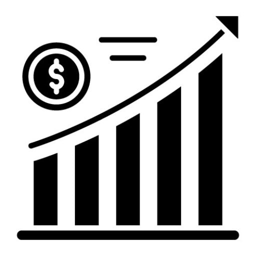 Business Growth Glyph Icon | Big Data